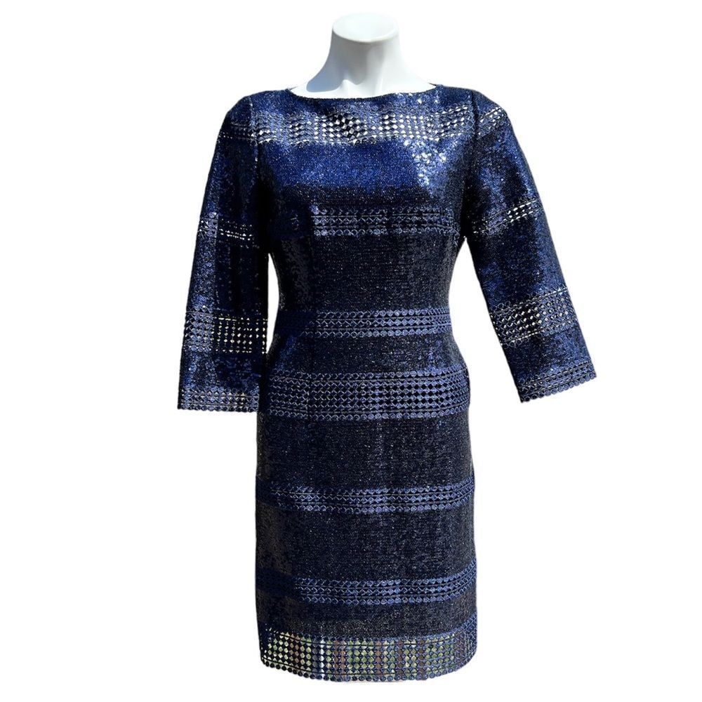 Alex Marie Abigail Blue Sequin Mini Dress New Size 4
